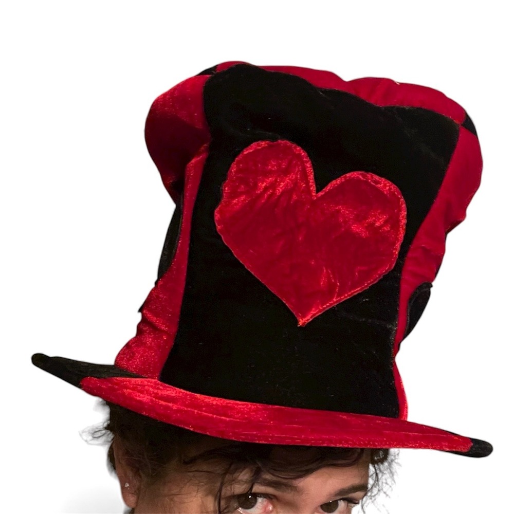 Elope adult velvet red black top hat poker deck costume rave festival cosplay